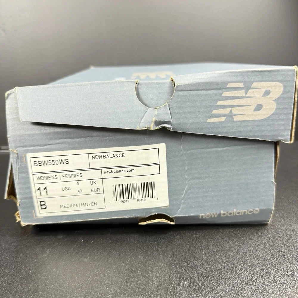 New Balance 550 Shoes Womens Size 11‎ B White Leather  BBW550WS Casual Sneaker